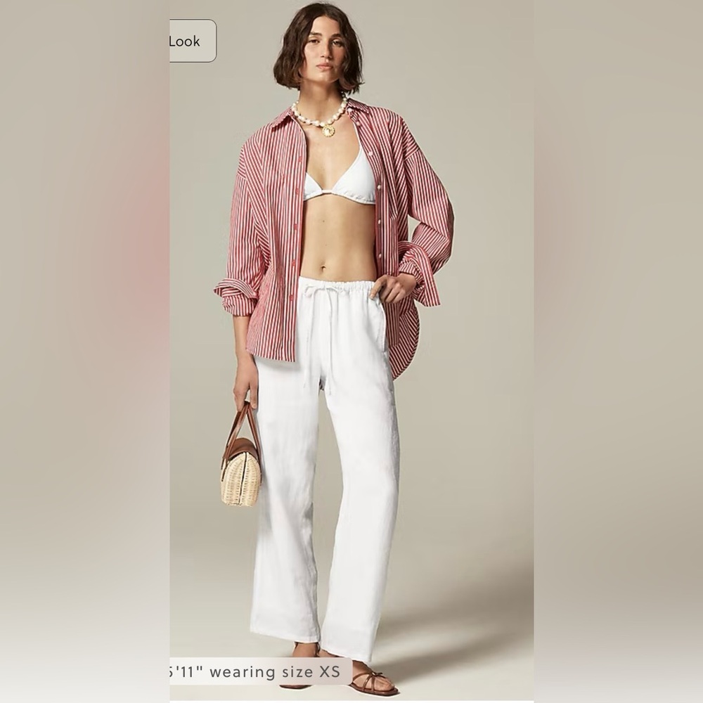 J. Crew White Wide Leg Pants